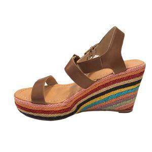 NEW KATE SPADE Darla Rainbow Leather Raffia 7